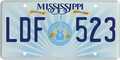 MS license plate LDF523