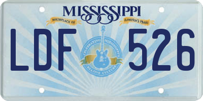 MS license plate LDF526
