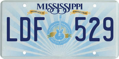 MS license plate LDF529
