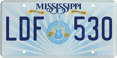 MS license plate LDF530