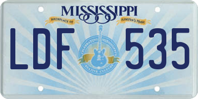 MS license plate LDF535
