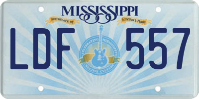 MS license plate LDF557