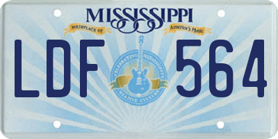 MS license plate LDF564