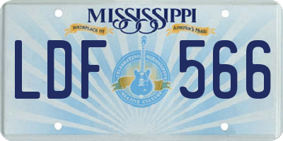 MS license plate LDF566