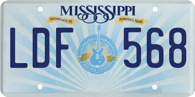 MS license plate LDF568