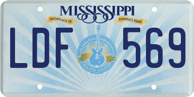 MS license plate LDF569