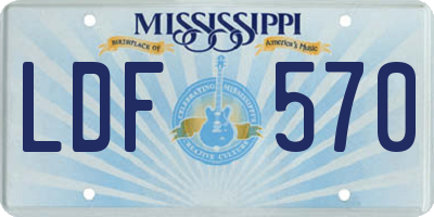MS license plate LDF570