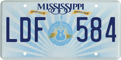 MS license plate LDF584