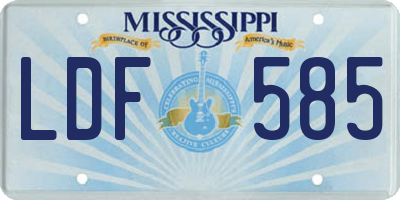 MS license plate LDF585