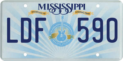 MS license plate LDF590