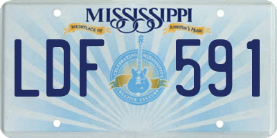 MS license plate LDF591