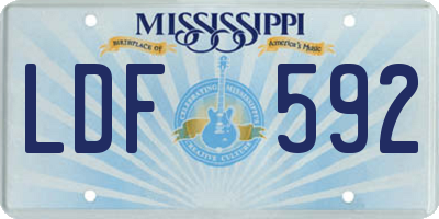 MS license plate LDF592