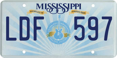 MS license plate LDF597