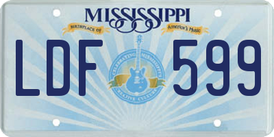 MS license plate LDF599