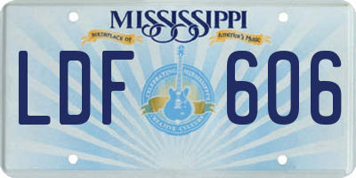MS license plate LDF606