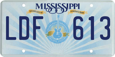 MS license plate LDF613
