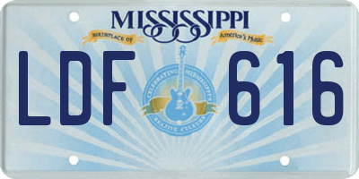 MS license plate LDF616