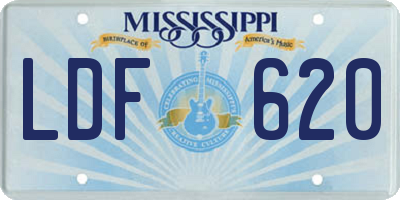 MS license plate LDF620