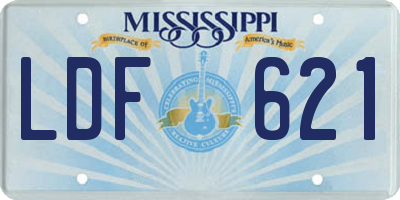 MS license plate LDF621