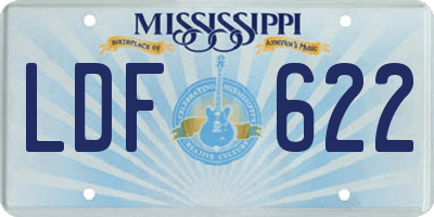 MS license plate LDF622
