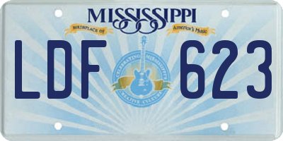 MS license plate LDF623