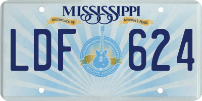 MS license plate LDF624