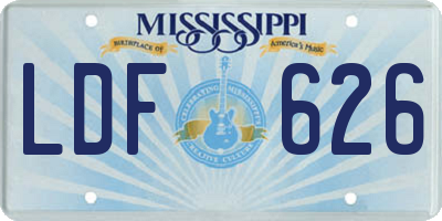 MS license plate LDF626