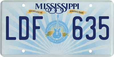 MS license plate LDF635