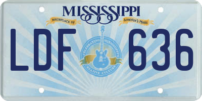 MS license plate LDF636