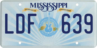 MS license plate LDF639
