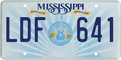 MS license plate LDF641