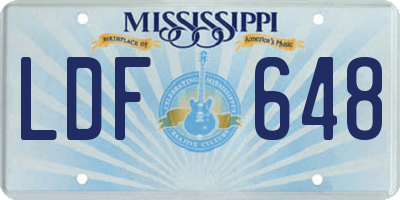 MS license plate LDF648