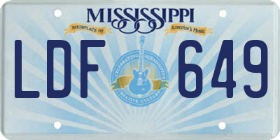 MS license plate LDF649