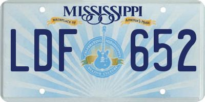MS license plate LDF652