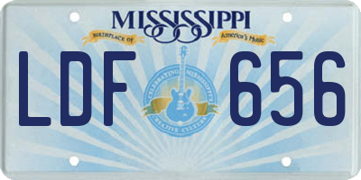 MS license plate LDF656