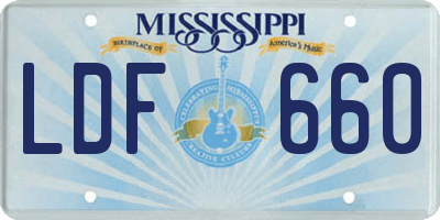 MS license plate LDF660