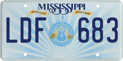 MS license plate LDF683