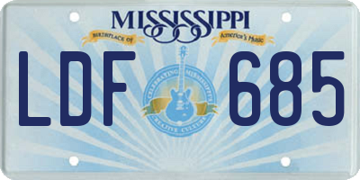 MS license plate LDF685