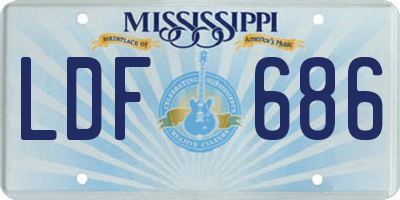 MS license plate LDF686
