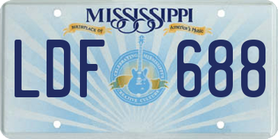 MS license plate LDF688