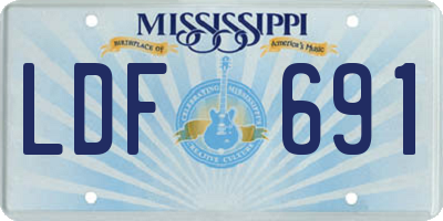 MS license plate LDF691