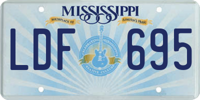 MS license plate LDF695