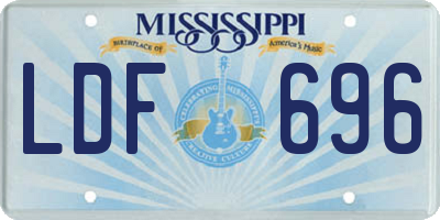 MS license plate LDF696