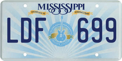 MS license plate LDF699