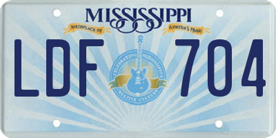MS license plate LDF704