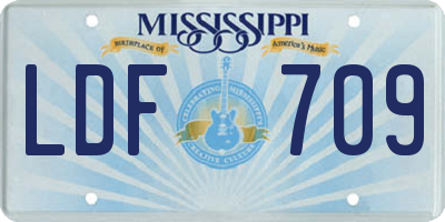 MS license plate LDF709