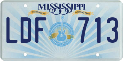 MS license plate LDF713