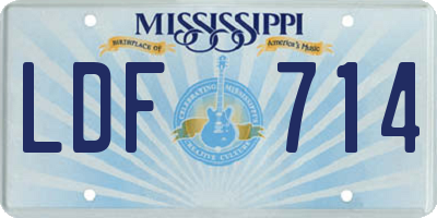 MS license plate LDF714