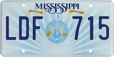 MS license plate LDF715