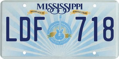 MS license plate LDF718